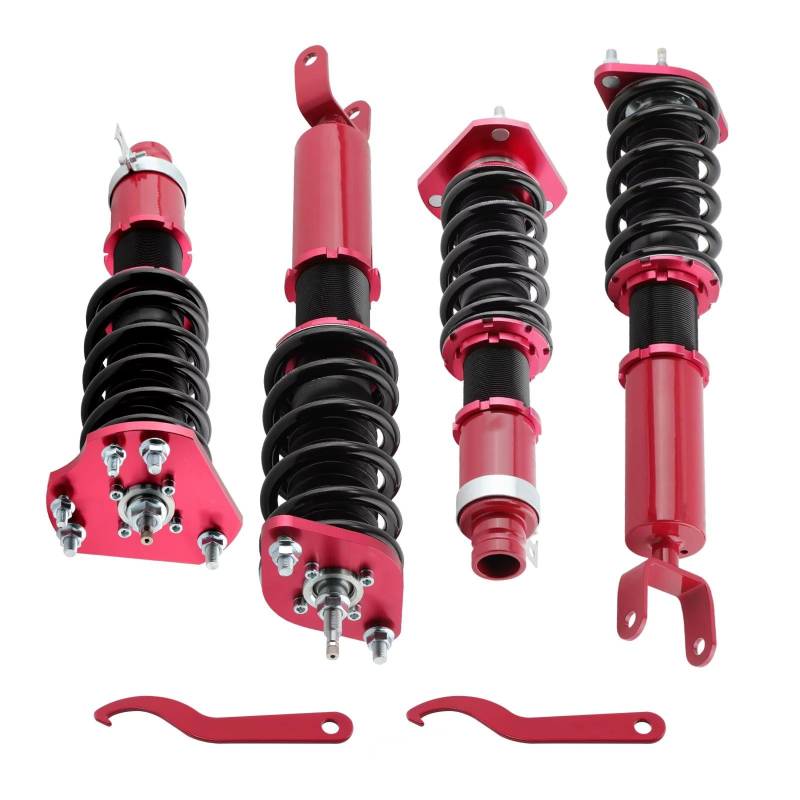 WOLWES Stoßdämpfer Set Kompatibel Mit Prelude BB1-BB9 1992 1993 1994 1995 1996 1997 1998 1999 2000 2001 24 Stufen Rückpralldämpfung Gewindefahrwerk Stoßdämpfer Autoteile von WOLWES