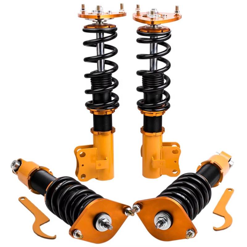 WOLWES Stoßdämpfer Set Kompatibel Mit Subaru Für Forester 2009 2010 2011 2012 2013 Gewindefahrwerk Mit Vollfederung, ADJ. Höhe Stoßdämpfer Federbeine Autozubehör von WOLWES