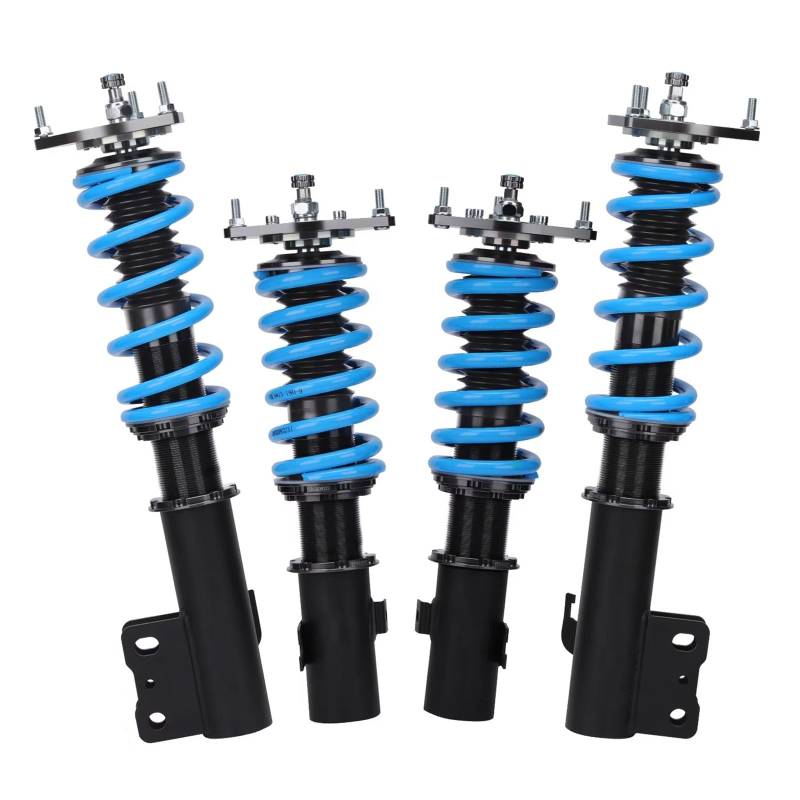 WOLWES Stoßdämpfer Set Kompatibel Mit Subaru Für Forester SF 1998 1999 2000 2001 2002 24 Dämpfungsstufen Tieferlegung Für Street Gewindefahrwerk Stoßdämpfer Aufhängungssatz(Blue) von WOLWES