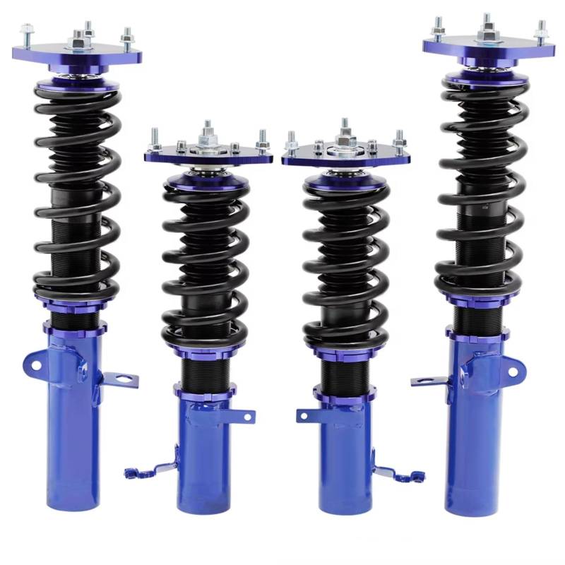 WOLWES Stoßdämpfer Set Kompatibel Mit Toyota Für Corolla E90 E100 E110 AE92 AE101 AE111 Gewindefahrwerk Federbein Gewindefahrwerk Tieferlegungssatz Ersatz-Autoteile(Blue) von WOLWES