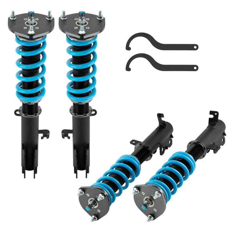 WOLWES Stoßdämpfer Set Kompatibel Mit Toyota Für Highlander AWD 2008 2009 2010 2011 2012 2013 24 Dämpfung Gewindefahrwerk Stoßdämpfer Tieferlegungssatz Autozubehör von WOLWES