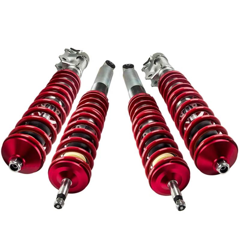 WOLWES Stoßdämpfer Set Kompatibel Mit VW Für Corrado 53I 1988 1989 1990 1991 1992 1993 1994 1995 Gewindefahrwerk Stoßdämpferstreben Verstellbare Federbeine Stoßdämpfer(Red) von WOLWES