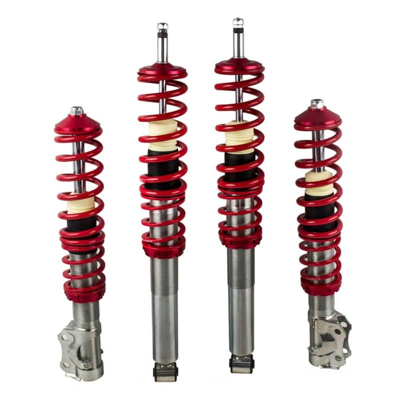 WOLWES Stoßdämpfer Set Kompatibel Mit VW Für Vento Für J&etta III 1H 1993 1994 1995 1996 1997 1998 Gewindefahrwerk Stoßdämpferstreben Verstellbare Federbeine Stoßdämpfer(Red) von WOLWES