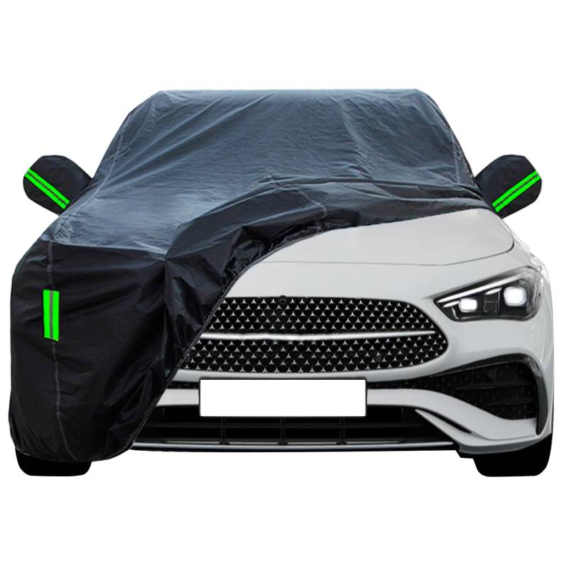 WOLWES wasserdichte Autoabdeckung geeignet für 2023-2024 Mercedes-Benz CLE,Hagelschutz Autoabdeckung, Outdoor volle Abdeckung Regen, Sonne und UV-Schutz (Color : Black, Size : AMG Line) von WOLWES