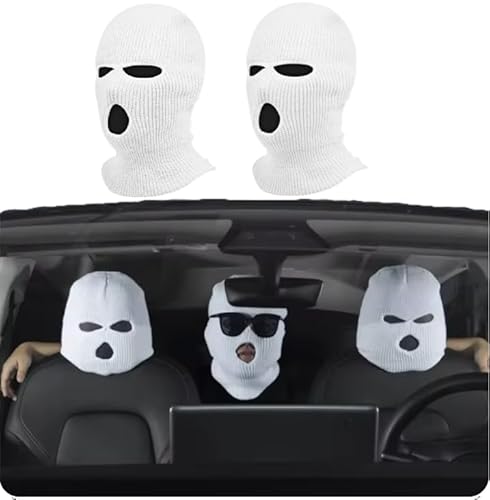 WOO LANDO 2er Set Kopfbedeckung Für Autositze | Auto Kopfstützenbezug | Universeller Auto-Kopfstützenbezug | kreative personalisierte lustige Mütze Für Autositz-Kopfbedeckung (White) von WOO LANDO
