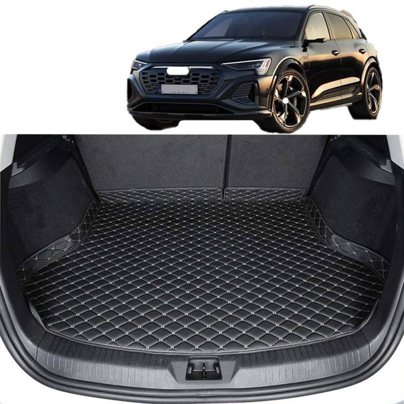 Allwetter-Kofferraummatte, für 2023 Audi Q8 e-tron SUV rutschfest Staubdicht Kratzfestem Kofferraumwanne Schutzmatt leicht zu reinigen,A von WOODEY