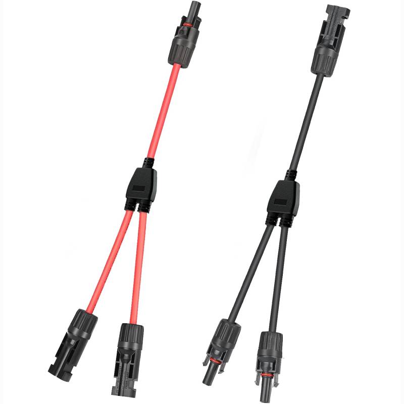 WOODGUILIN Solarkabel Y-Verteiler, 4 mm² Kabel Solarpanel 1auf 2 Y Solarkabel Stecker Fotovoltaik Kabel Y Stecker,1Y2 Stecker 1 Paar für Solaranlage Solarpanels.(Y 1-2 Mini) von WOODGUILIN