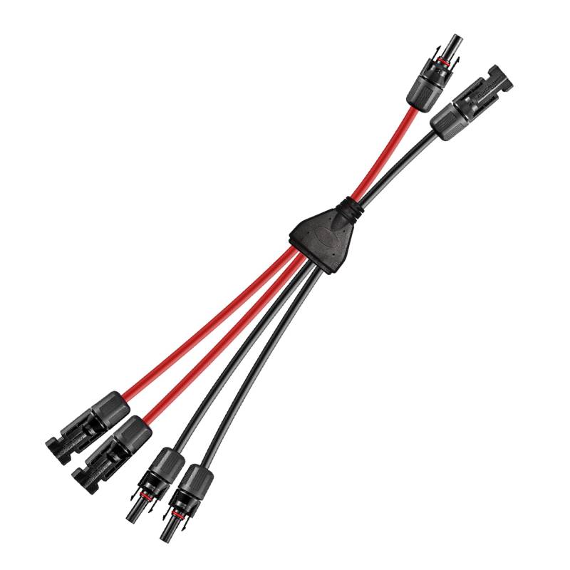 WOODGUILIN Solarkabel Y-Verteiler,2auf 4 Y Kabel Solarpanel 6 mm² Y Solarkabel Stecker Fotovoltaik Kabel Y Stecker,2Y4 Stecker, für Solaranlage Solarpanels.(Y Solar 2-4) von WOODGUILIN