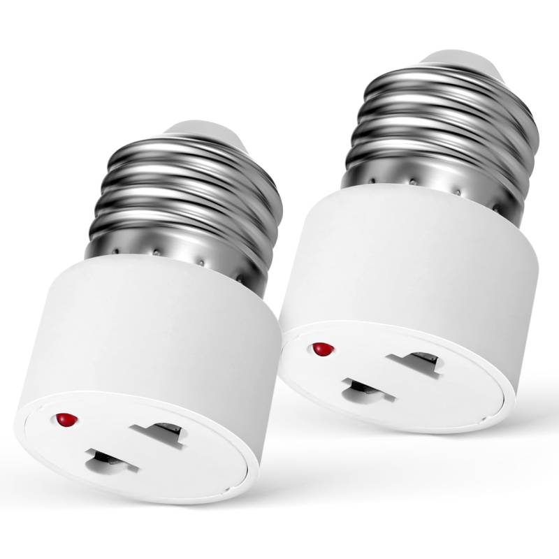WOONEKY 4Stücke Lampenfassung Steckdose Adapter Glühbirnen-Steckdosen-Adapter E26 E27 Licht Adapter Socket Plug Splitter Glühbirnen Polarized Light Socket Adapter für Lampen Beleuchtungszubehör von WOONEKY