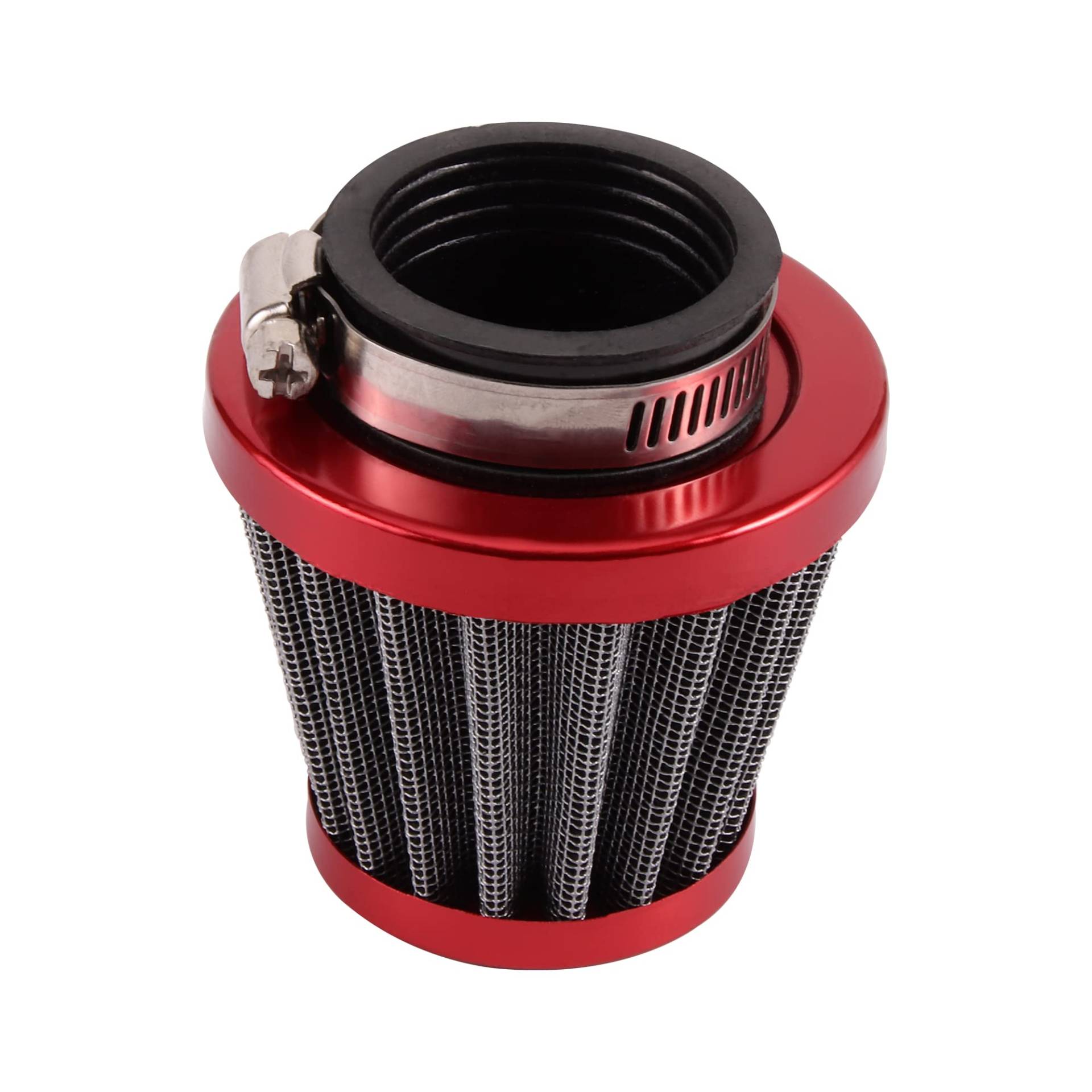 WOOSTAR 38mm Aluminium Luftfilter Ersatz für XR50 CRF50 QMB139 SDG SSR GY6 50ccm 70ccm 90ccm 110ccm 125ccm Off-Road Motorrad ATV Quad Go Kart Pit Dirtbike Moped Roller Rot von WOOSTAR