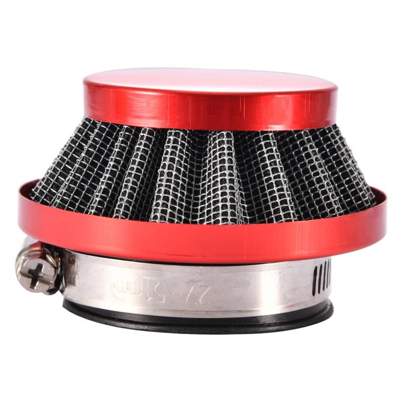 WOOSTAR 42mm 43mm 44mm Luftfilter Reiniger Ersatz für 2-Takt 33ccm 43ccm 47ccm 49ccm 50ccm Mini Pocketbike ATV 4 Wheeler Quad Go Kart Pit Dirtbike Rot von WOOSTAR