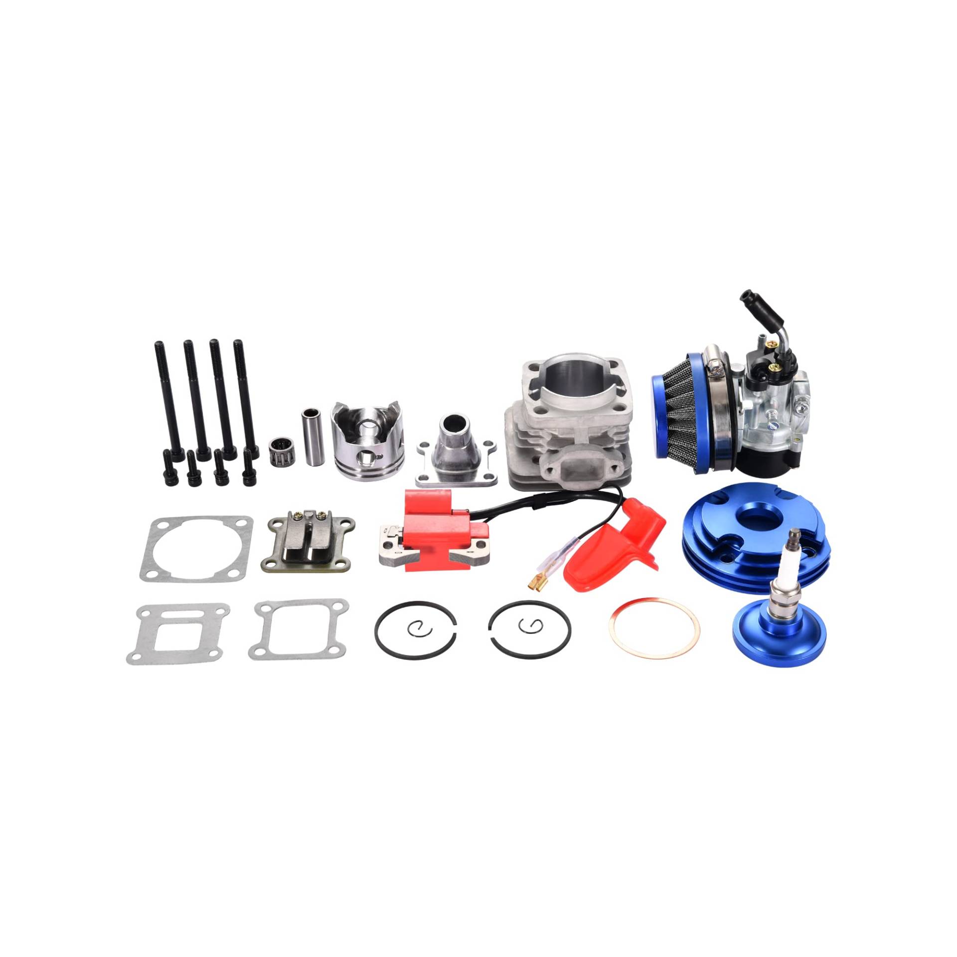 WOOSTAR 44mm Große Bohrung Zylinder mit Luftfilter mit Zündspule und Kolbenmotor Umbausatz Ersatz für 2-Takt 43ccm 47ccm 49ccm Mini Pocketbike Gasmoped Blau WOOSTAR 44mm Große Bohrung Zylinder mit Luftfilter mit Zündspule und Kolbenmotor Umbausatz Ersatz für 2-Takt 43ccm 47ccm 49ccm Mini Pocketbike Gasmoped Blau von WOOSTAR