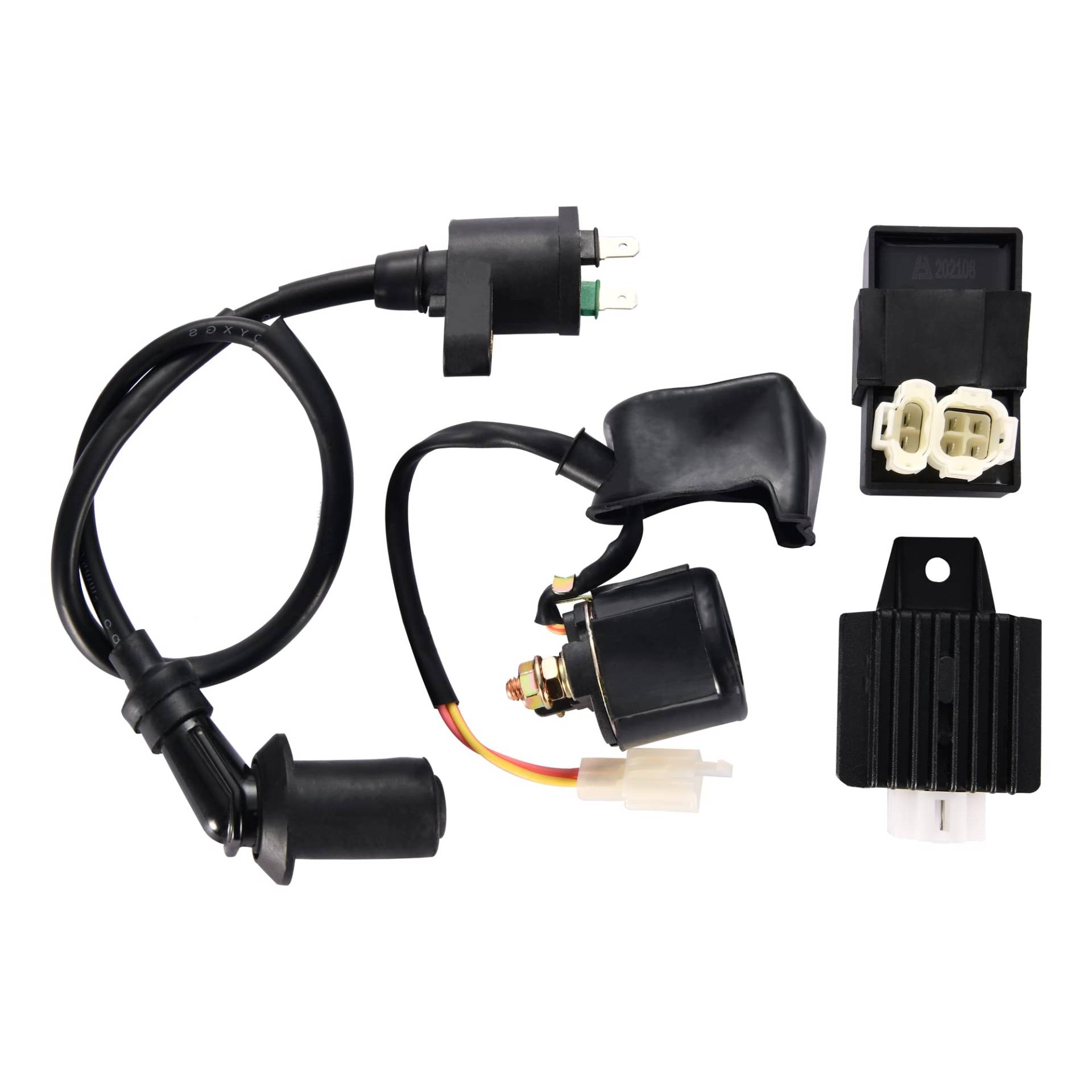 WOOSTAR CDI Box Zündspule Starterrelais Spannungsregler Ersatz für GY6 50ccm 125ccm 150ccm ATV Roller Moped WOOSTAR CDI Box Zündspule Starterrelais Spannungsregler Ersatz für GY6 50ccm 125ccm 150ccm ATV Roller Moped von WOOSTAR