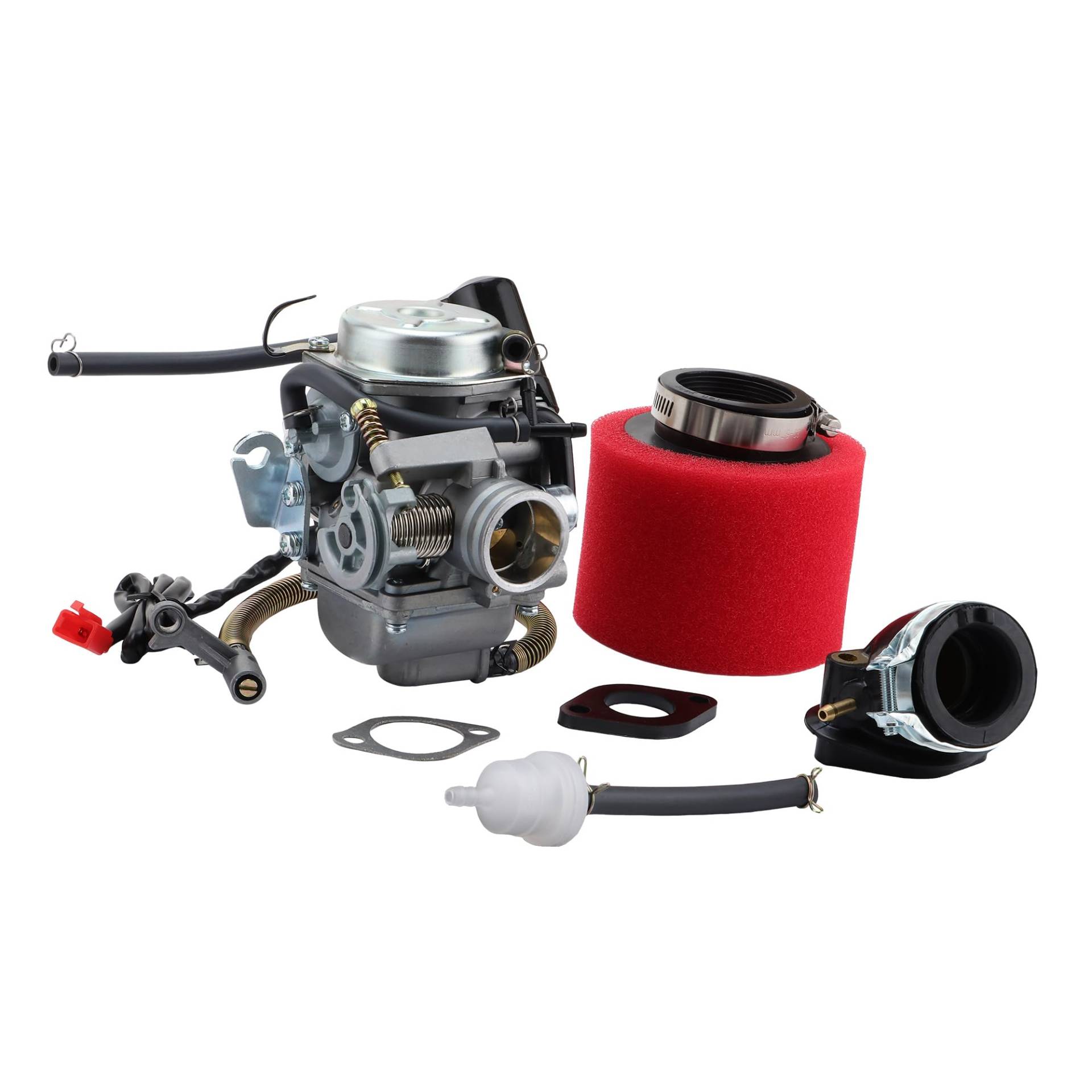 WOOSTAR PD24 Vergaser mit 42mm Luftfilter Ansaugkrümmer Ersatz für 152QMI 157QMJ Motor 4 Takt GY6 125ccm 150ccm TaoTao Go Kart Roller WOOSTAR PD24 Vergaser mit 42mm Luftfilter Ansaugkrümmer Ersatz für 152QMI 157QMJ Motor 4 Takt GY6 125ccm 150ccm TaoTao Go Kart Roller von WOOSTAR