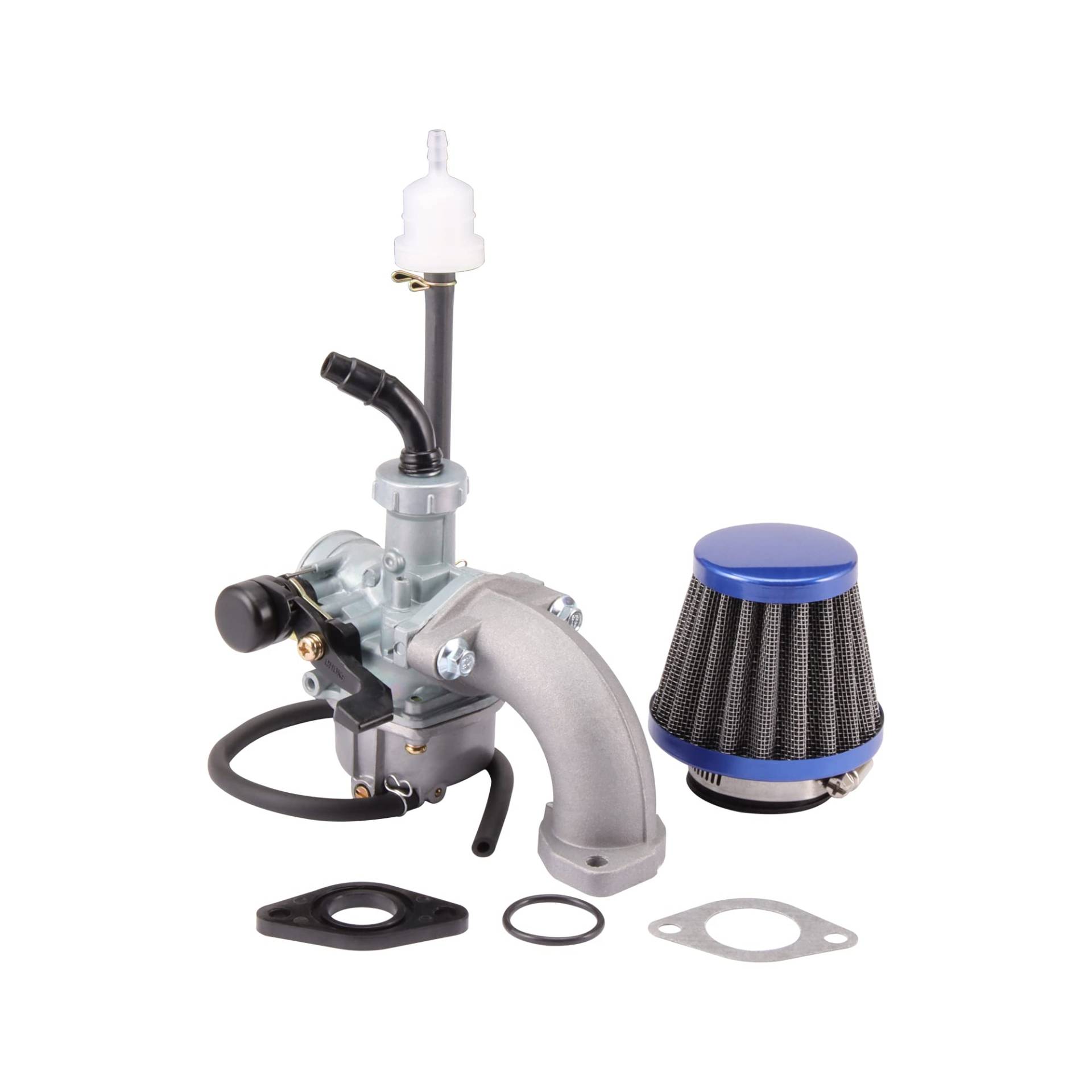 WOOSTAR PZ22 Vergaser 22mm mit Luftfilter und Ansaugkrümmerrohr Ersatz für 4 Takt 110ccm 125ccm Dirt Pitbike ATV Quad Monkey Roller Go Kart Blau WOOSTAR PZ22 Vergaser 22mm mit Luftfilter und Ansaugkrümmerrohr Ersatz für 4 Takt 110ccm 125ccm Dirt Pitbike ATV Quad Monkey Roller Go Kart Blau von WOOSTAR