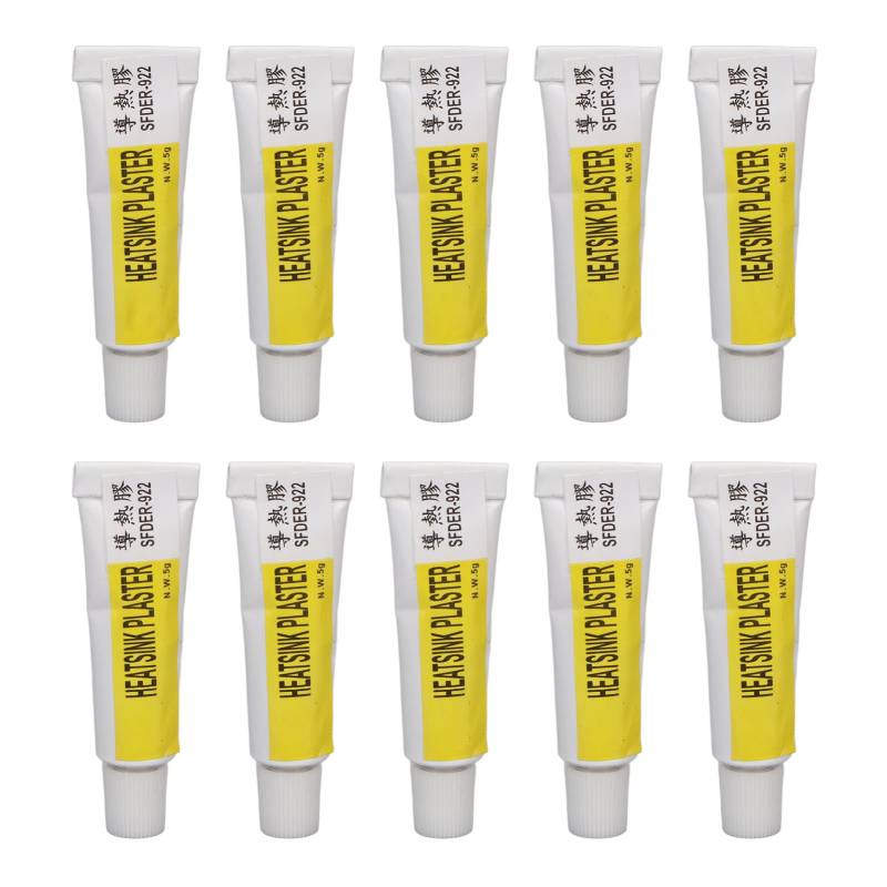 10 Stück Wärmeleitkleber, Silikonkleber, Wärmeleitpaste, Kühlkörperkleber, Jeweils 5 G, 1,5 MPa, Stark Haftendes Kühlkörperpflaster Für LED-GPU-Grafikkarte von WOOXGEHM
