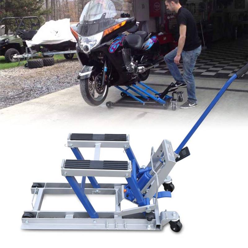 WOQLIBE Hydraulische Motorradhebebühne bis 680kg, für Motorräder und ATVs, Hebebühne, Motorradheber von WOQLIBE