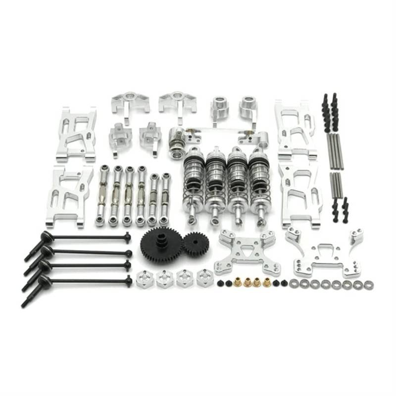 14-teiliges Set Rc Autometall -Upgrade -Modifikation Teile anfälliges Modifikations -Kit for Wltoys 144001 124017 124019 Ersatzteile Upgrade-Zubehör (Color : Silver) von WORKSDUO