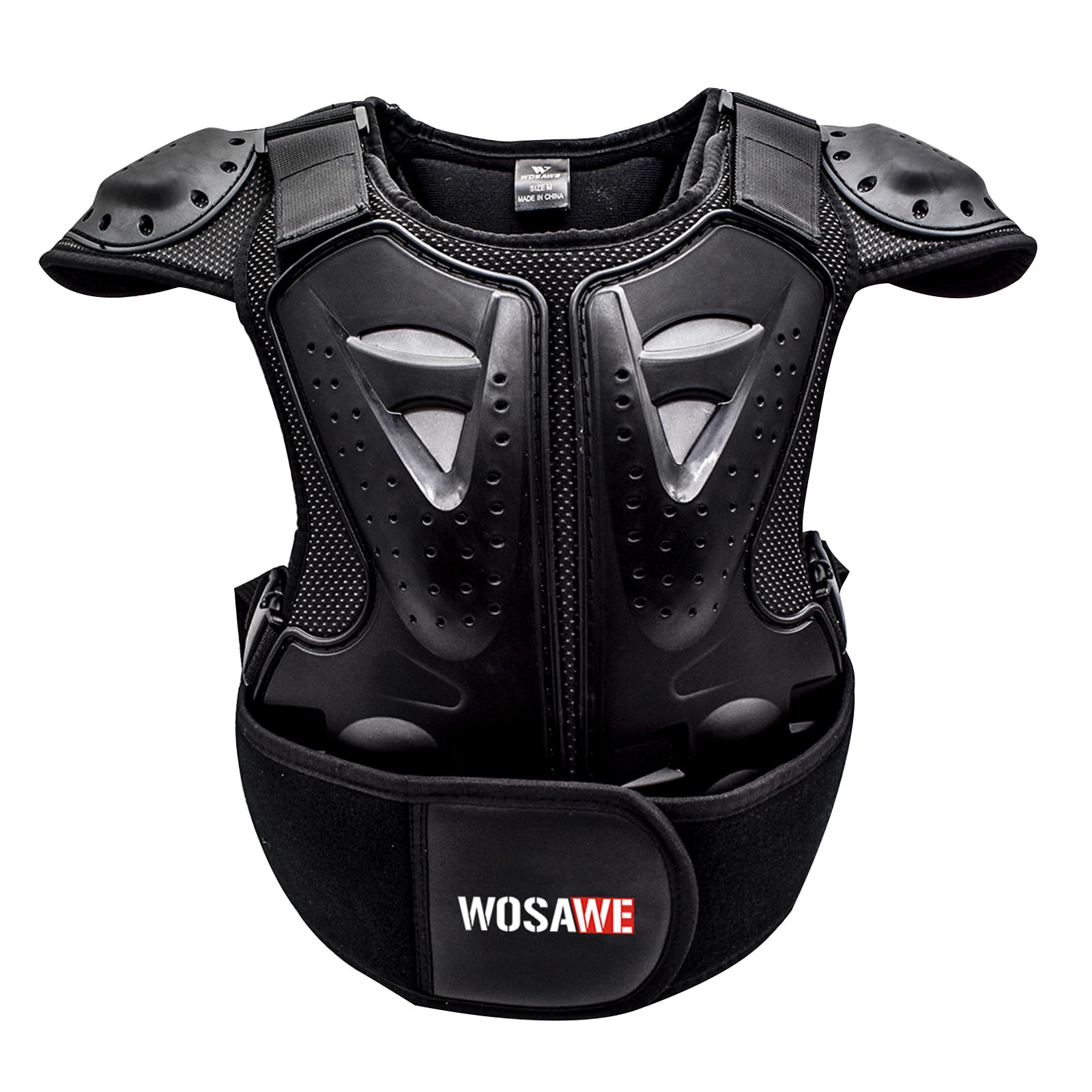 WOSAWE Kinder Motorradjacke Brustpanzer Weste-Schutz Motocross Enduro Sport mit Protektoren für 4-15 Jahre alt Kinder L von WOSAWE