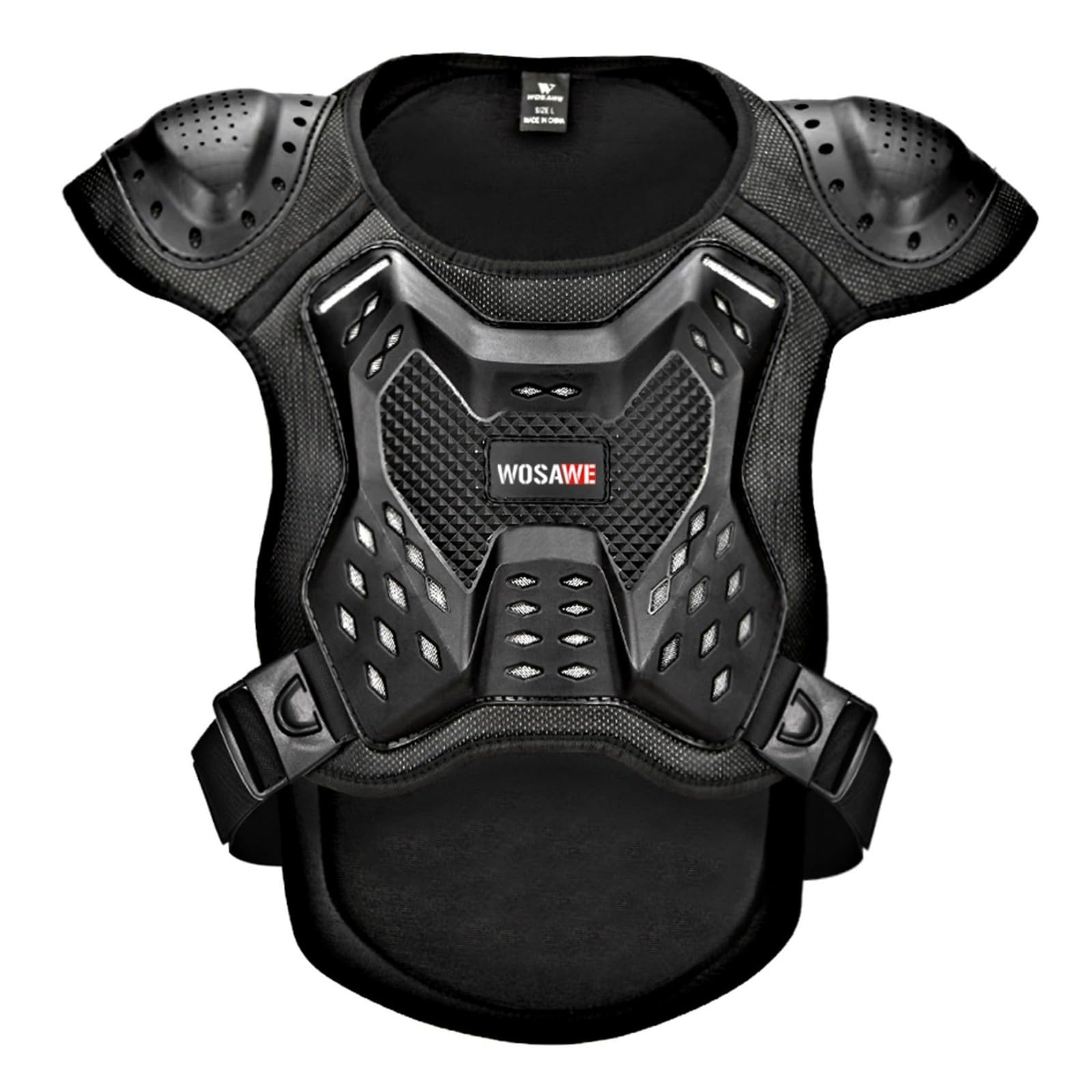 WOSAWE Motorrad Schutz Jacke für Erwachsene, Brustpanzer Racing Guard Rückenprotektoren Schutzausrüstung für Riding Skating Roller Skifahren Snowboard (07 Schwarz, M) von WOSAWE