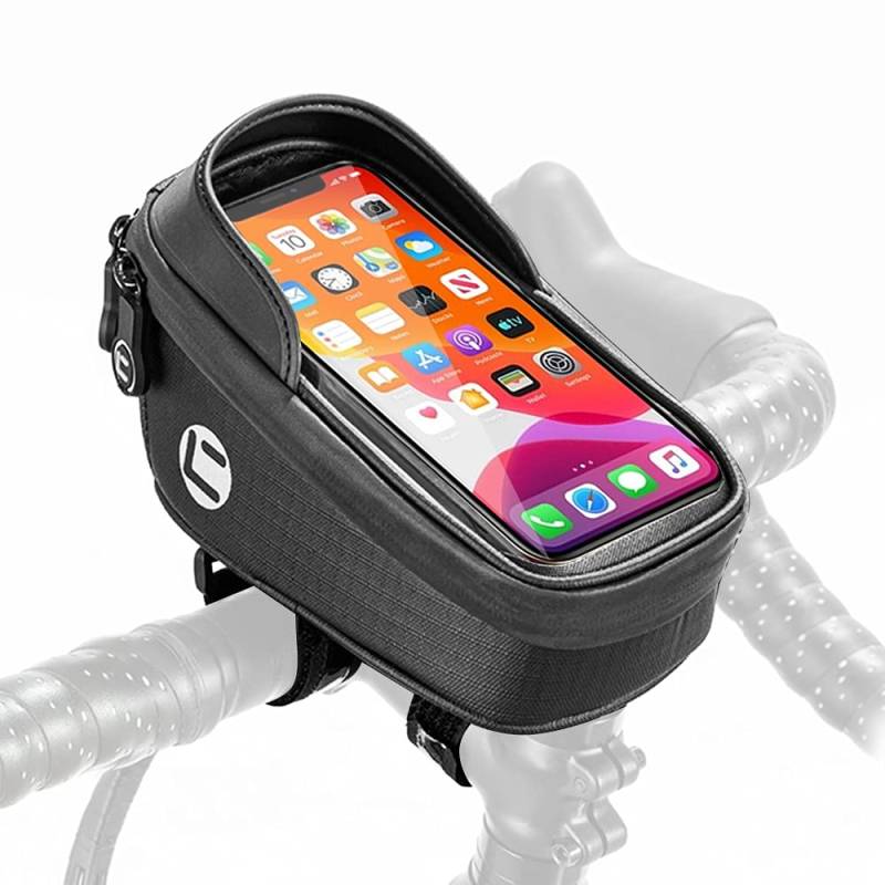WOTOW Fahrrad Handyhalterung Wasserdicht für Mobiltelefone bis 6,7 Zoll - Rahmentasche mit Touchscreen - Handytasche für GPS Navi - Fahrradzubehör von WOTOW