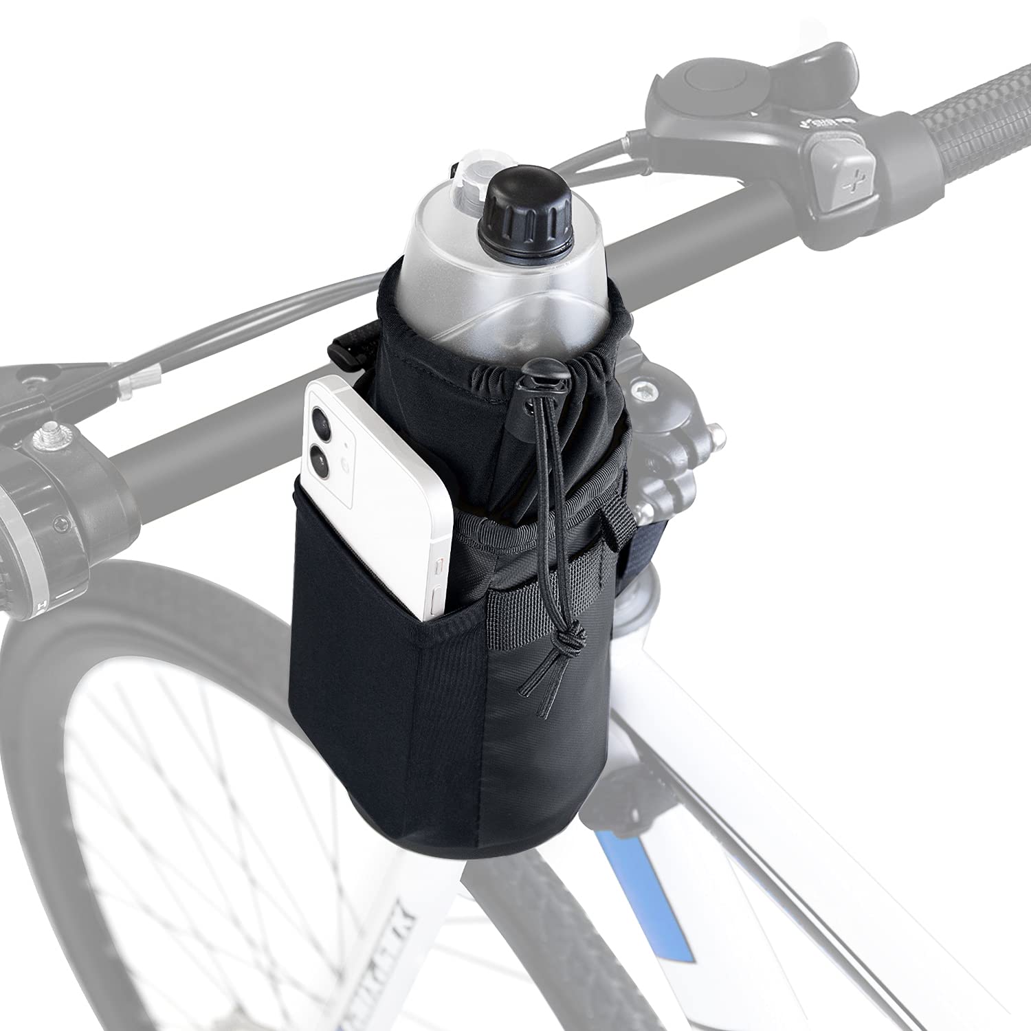 WOTOW Flaschenhalter Fahrrad ohne Schrauben - Wasserdichter Fahrrad Getränkehalter Trinkflaschenhalter mit isolierte Aluminiumfolie und Schultergurt, multifunktionale Umhängetasche für e-Bike, MTB WOTOW Flaschenhalter Fahrrad ohne Schrauben - Wasserdichter Fahrrad Getränkehalter Trinkflaschenhalter mit isolierte Aluminiumfolie und Schultergurt, multifunktionale Umhängetasche für e-Bike, MTB von WOTOW