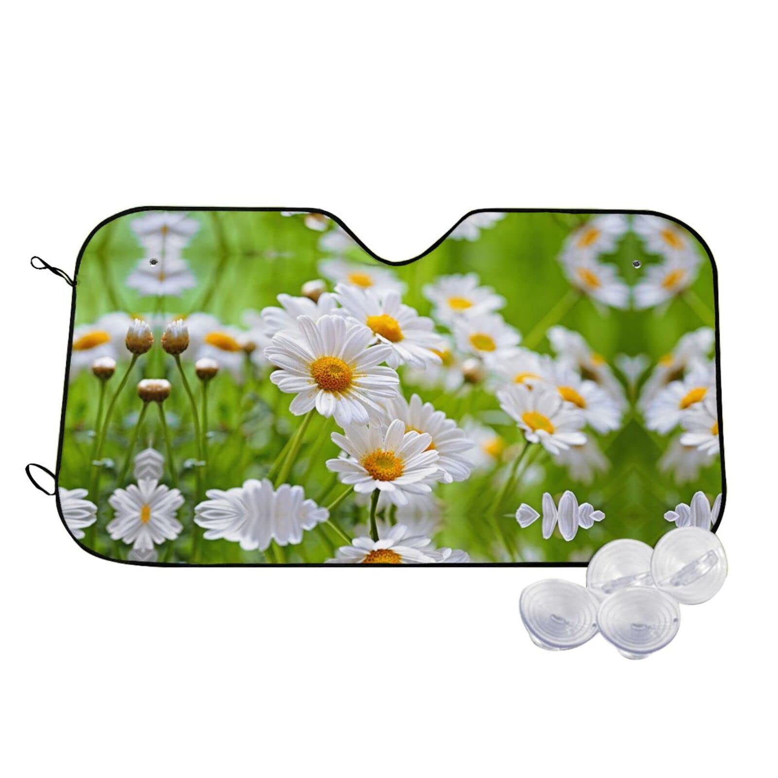 Sonnenschutz für Auto, Van, Lkw, SUV, mit Blumen, Gänseblümchen, bedruckt, Sonnenschutz, Isolierung, Windschutzscheibe, hält das Fahrzeug kühl Sonnenschutz für Auto, Van, Lkw, SUV, mit Blumen, Gänseblümchen, bedruckt, Sonnenschutz, Isolierung, Windschutzscheibe, hält das Fahrzeug kühl von WOWBED