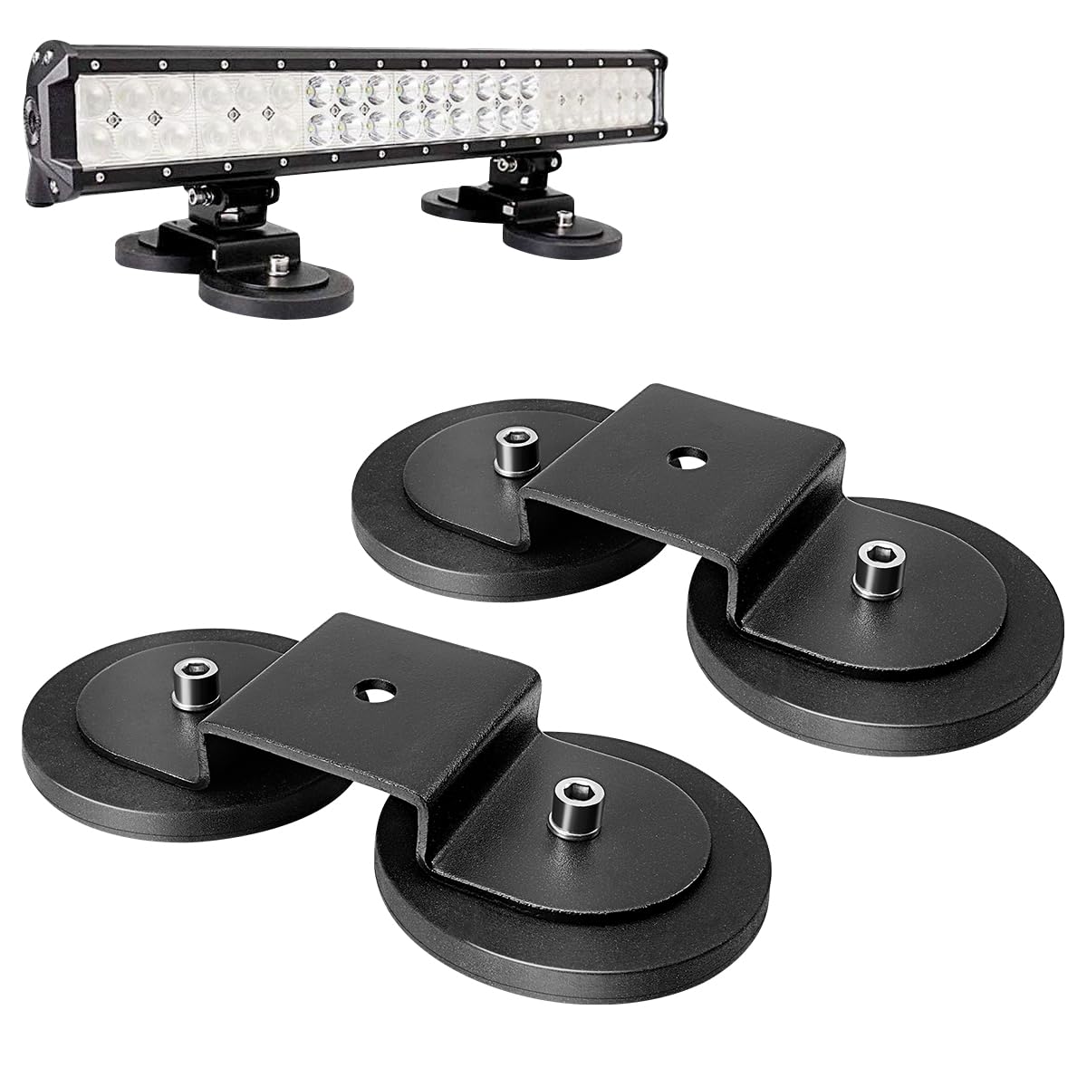 WOWLED Powerful Magnetic Base Mount Bracket, 2 Pack Light Bar Arbeit Licht Magnete Halterung für LED-Nebelscheinwerfer Offroad Driving Emergency Lights Car Truck 4WD WOWLED Powerful Magnetic Base Mount Bracket, 2 Pack Light Bar Arbeit Licht Magnete Halterung für LED-Nebelscheinwerfer Offroad Driving Emergency Lights Car Truck 4WD von WOWLED