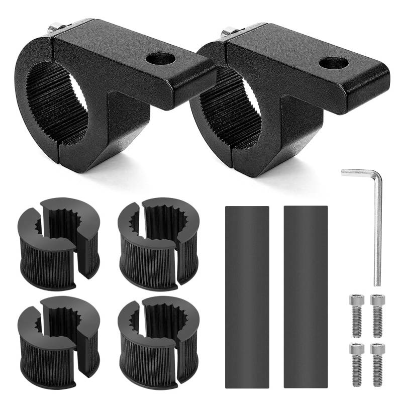 WOWLED Universal Work Light Bar Mounting Bracket Set, Light Bar Mount Kit 19-32mm Work Light Tube Clamps Bracket, Roof Rack Clamps Car Light Bracket für Off-Road Fahrzeuge Auto LKW Boot Schwarz 1 Paar von WOWLED