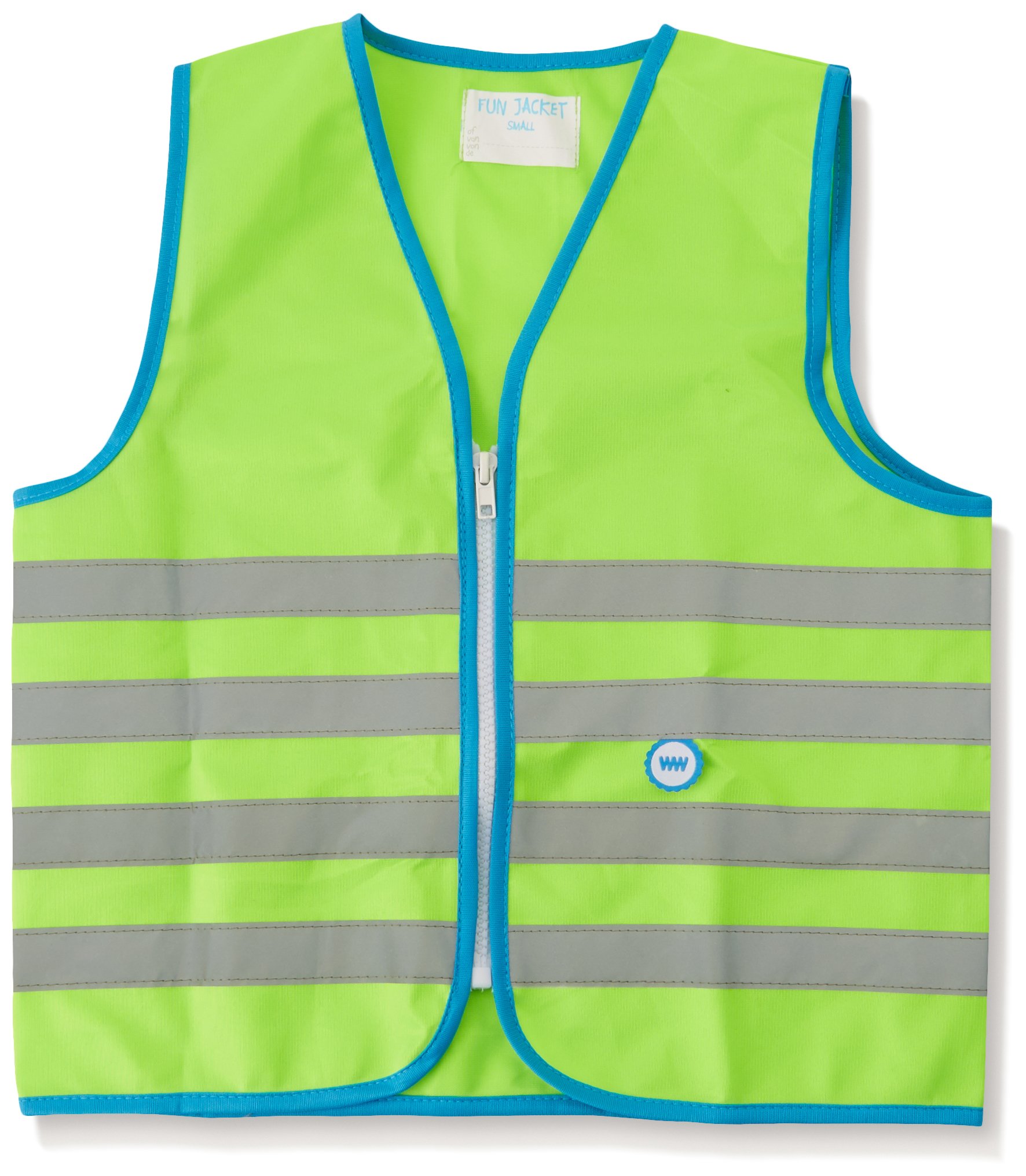 Wowow Fun-Warnweste für Kinder, Grün fluoreszierend, Größe S (4-6 J.) von WOWOW