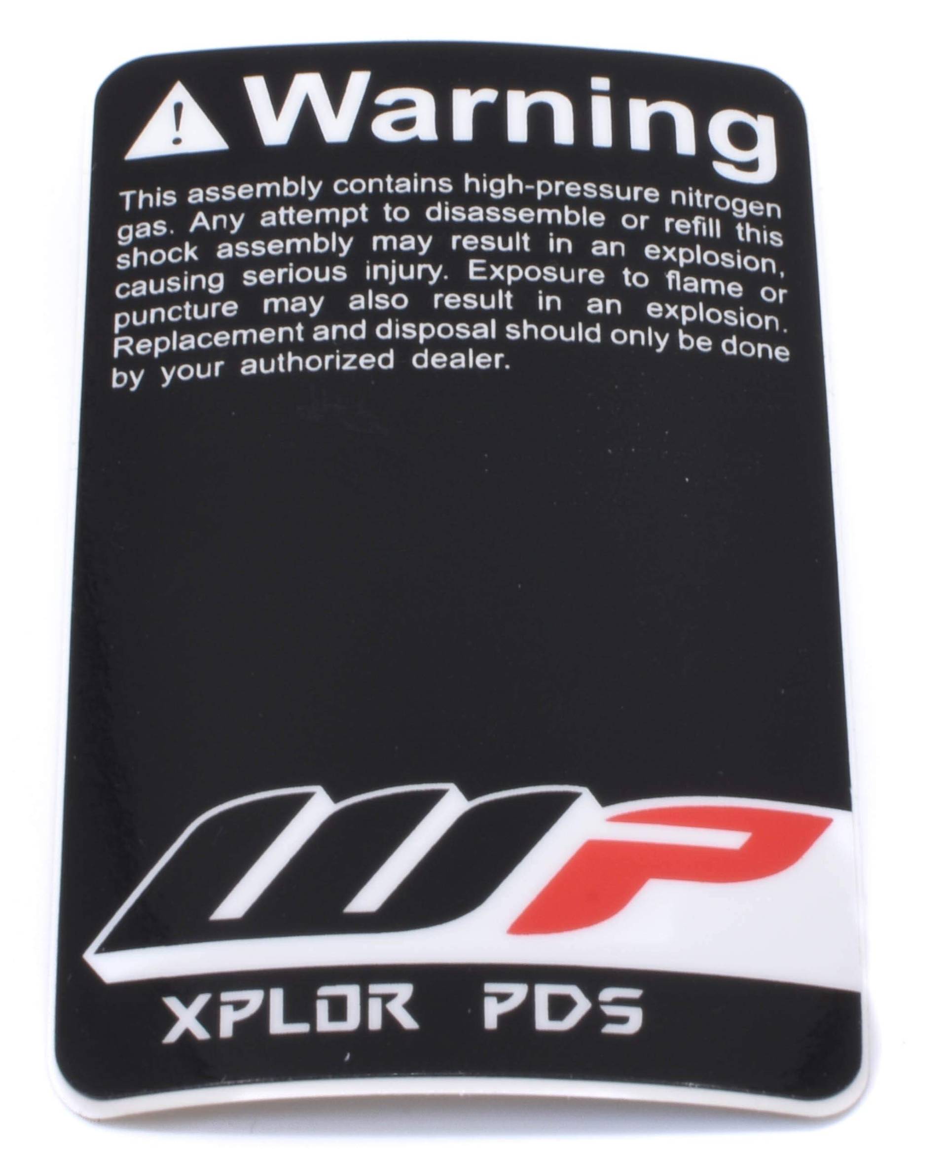 WP Suspension Stoßdämpfer Aufkleber XPLOR PDS WARNING 40x65mm 52000170 von WP Suspension