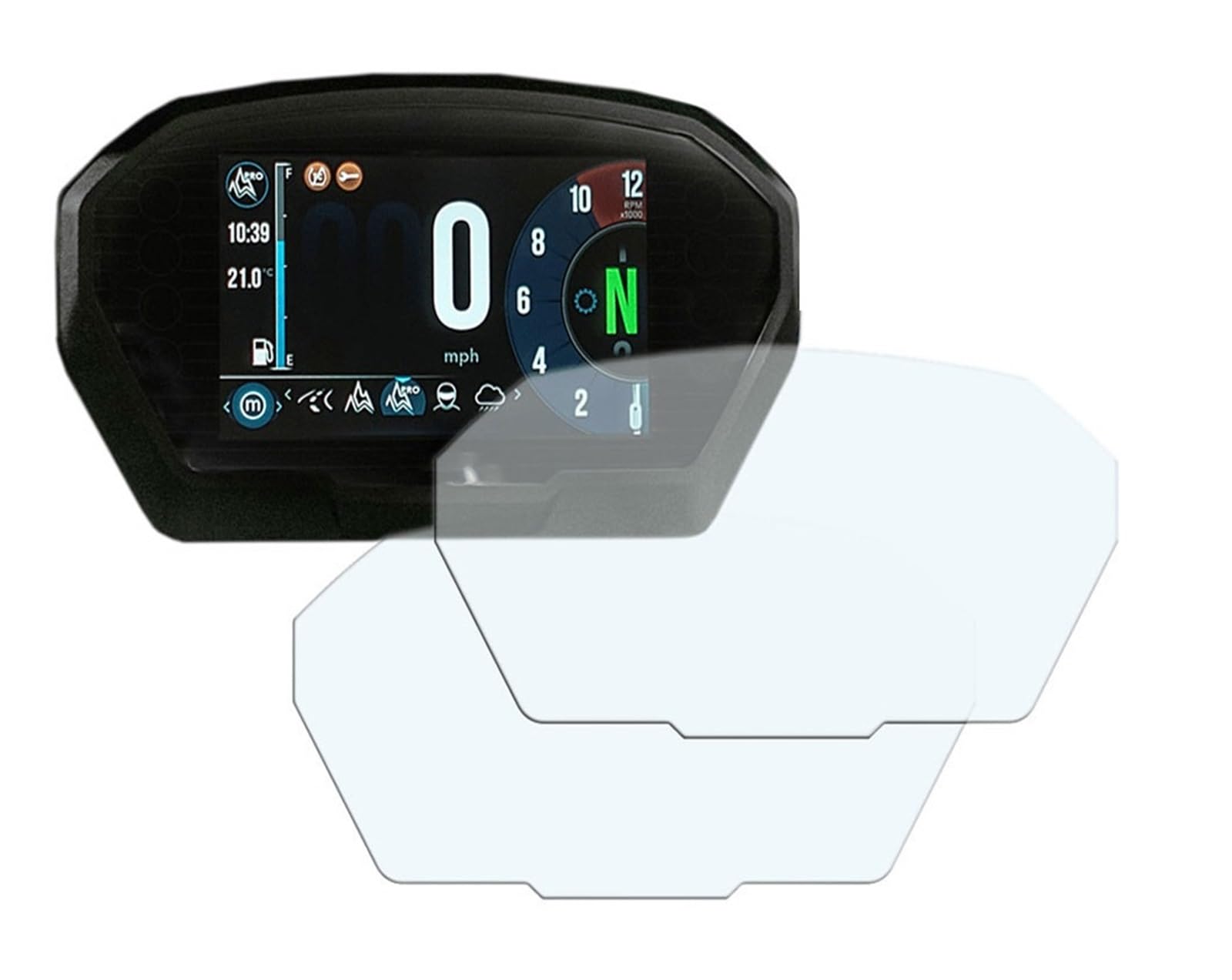 Für Triumph Für Tiger 800 Für Tiger Für 1200XC 2017 2018 Motorrad Zubehör Cluster Scratch Schutz Film Screen Protector Armaturenbrett Displayschutzfolie(5 PCS) von WPHLYZ