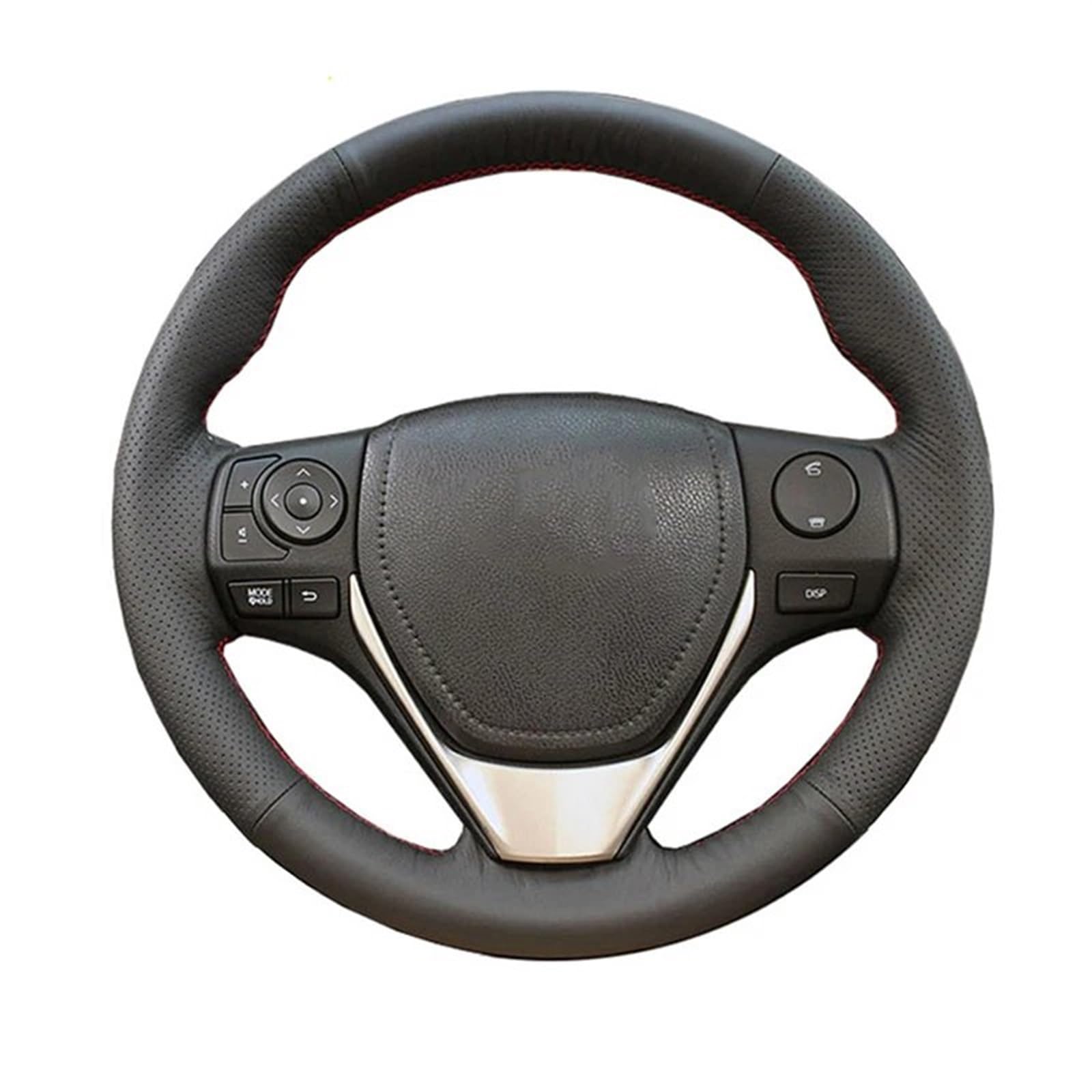 Lenkradhüllen Künstliche Leder Auto Lenkrad Abdeckung Zubehör Für Toyota Für Rav4 2013 2014 2015 Lenkradbezug(Black line) von WPHLYZ