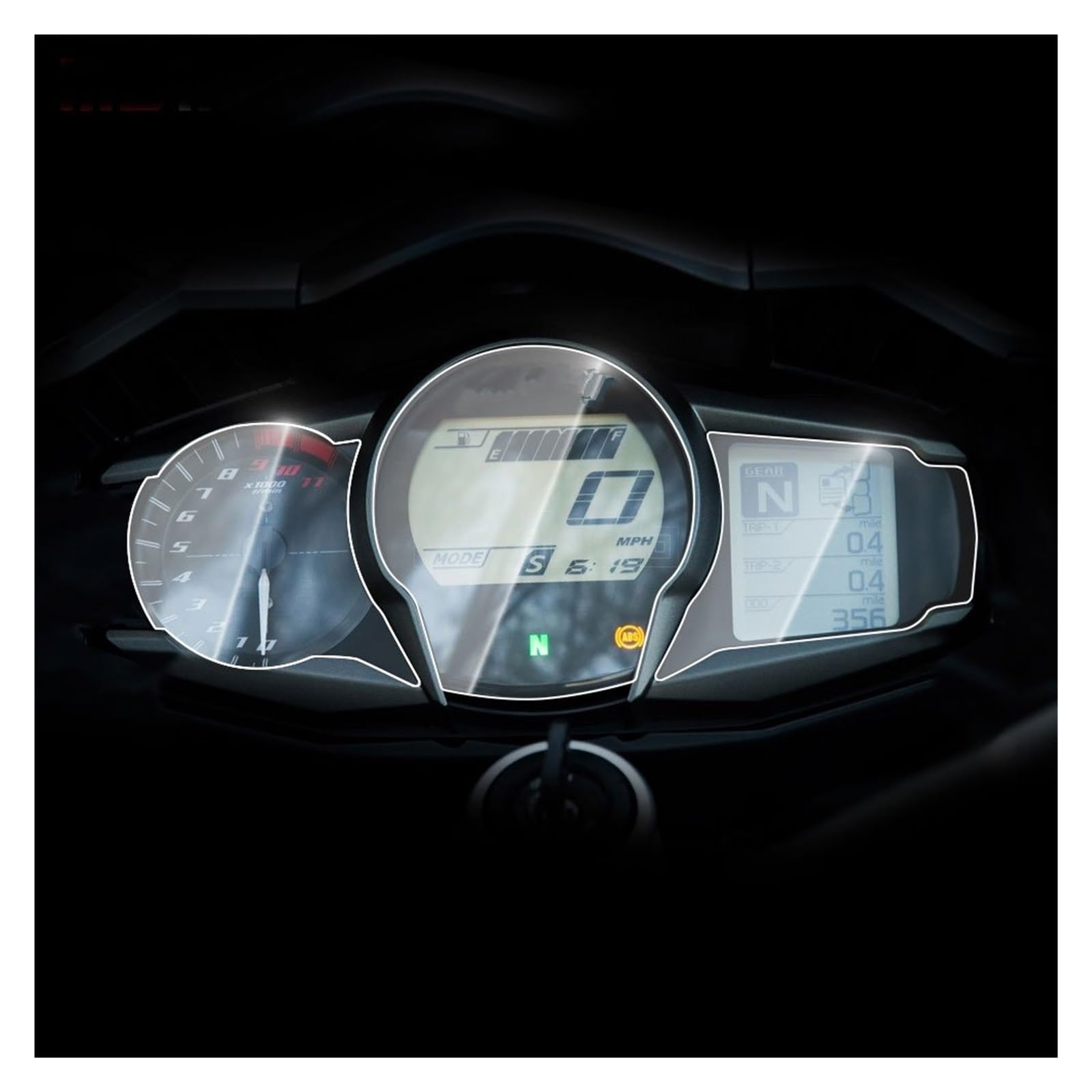 Motorrad Scratch Cluster Screen Dashboard Schutz Instrument Film Für FJR1300 2013 2014 2015 2016 2017 2018 2019 2020 2021 2022 Armaturenbrett Displayschutzfolie(5 PCS) von WPHLYZ
