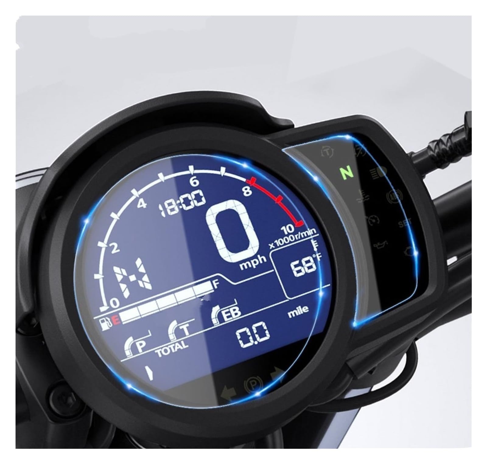 Motorrad Scratch Cluster Screen Dashboard Schutz Instrument Film Für Rebel Für 1100 Für CMX1100 2022 Armaturenbrett Displayschutzfolie(2 PCS) von WPHLYZ