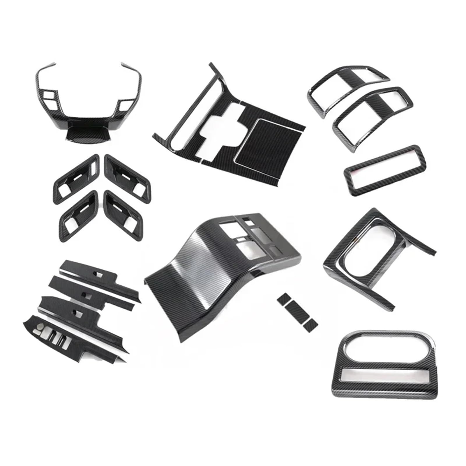 Navigation Panel Trim Automotive Interior Carbon Fiber Hinten Drainage Cup Rahmen Lenkrad Dekorative Für Toyota Für Bz4x 2022 2023 Dekoration Mittelkonsole(All Set Cover) von WPHLYZ