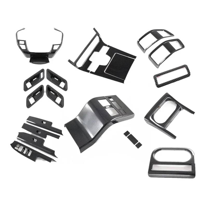 Navigation Panel Trim Automotive Interior Carbon Fiber Hinten Drainage Cup Rahmen Lenkrad Dekorative Für Toyota Für Bz4x 2022 2023 Dekoration Mittelkonsole(All Set Cover) von WPHLYZ