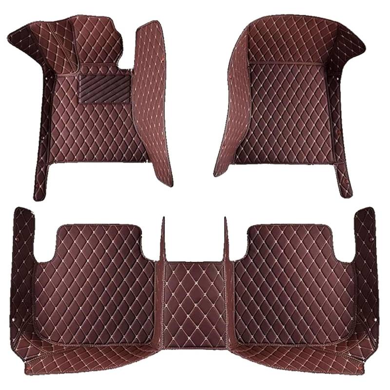Auto Leder FußMatte FüR Jaguar XE 2015 2016 2017 2018, Wasserdicht Tragen Anti rutschfest Matte Nach Maß Leder Vorne Und Hinten AutozubehöR, Coffee von WPNCIMDA