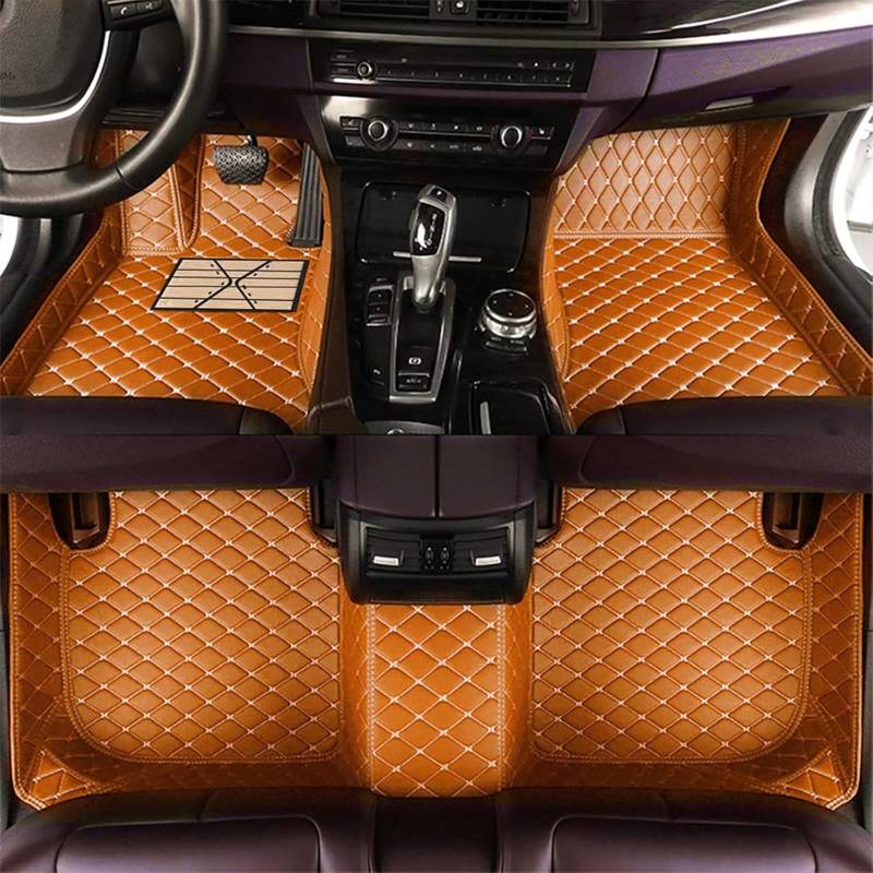 Auto Leder FußMatte FüR Volvo EX40 2025, Wasserdicht Tragen Anti rutschfest Matte Nach Maß Leder Vorne Und Hinten AutozubehöR, Yellow von WPNCIMDA