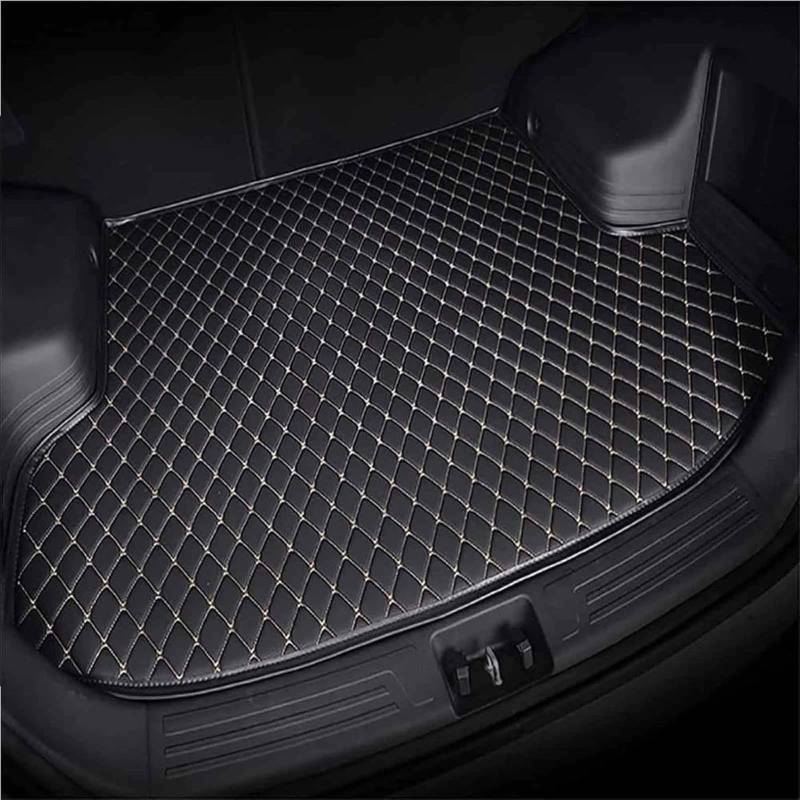 Auto Leder Kofferraummatten FüR Dacia Sandero Stepway 3.GEN 2.Gen 2021 2022 2023 2024, Kofferraum Cargo Schutzmatte Kratzfest Wasserdicht ZubehöR,B/Black-Beige von WPNCIMDA