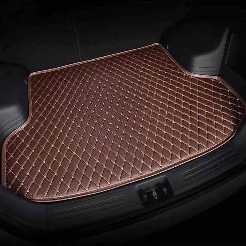 Auto Leder Kofferraummatten FüR Dacia Sandero Stepway 3.GEN 2.Gen 2021 2022 2023 2024, Kofferraum Cargo Schutzmatte Kratzfest Wasserdicht ZubehöR,E/Coffee von WPNCIMDA