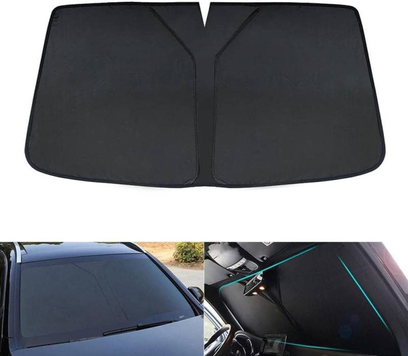 Sonnenschutz Auto Frontscheiben für Cadillac CT4 2020 2021 2022 2023, Faltbarer Sonnenblende Frontscheibenabdeckung, Auto Sonnenschutz Frontscheibe Windschutzscheibe, UV-Schutz,A von WQFWSD