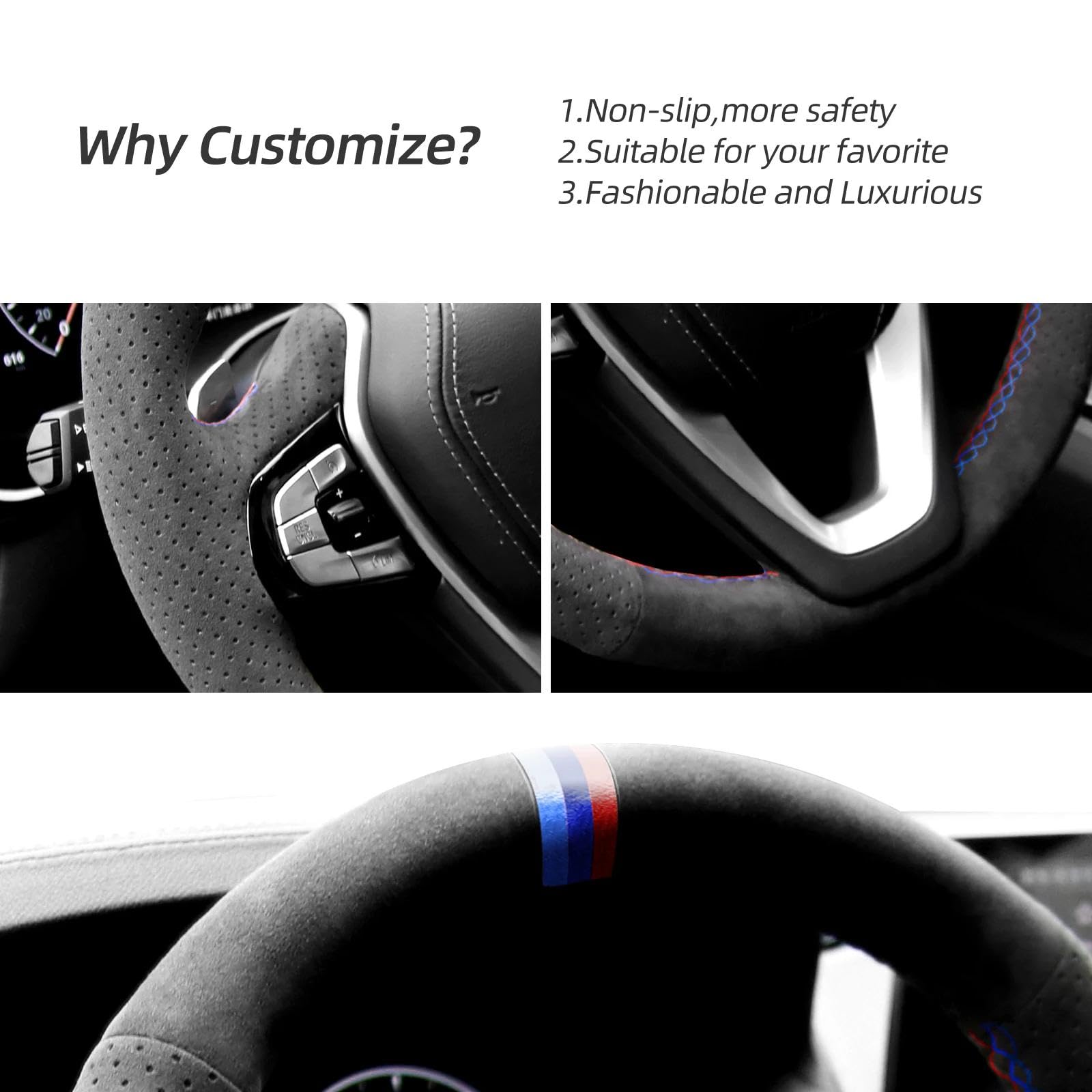 WQKRBMGU Handgenähte Alcantara-Lenkradabdeckung für BMW G20 G21 G30 G31 G32 X3 G01 X4 G02 X5 G05/ X7 G07 Z4 G29 G11 G12 WQKRBMGU Handgenähte Alcantara-Lenkradabdeckung für BMW G20 G21 G30 G31 G32 X3 G01 X4 G02 X5 G05/ X7 G07 Z4 G29 G11 G12 von WQKRBMGU