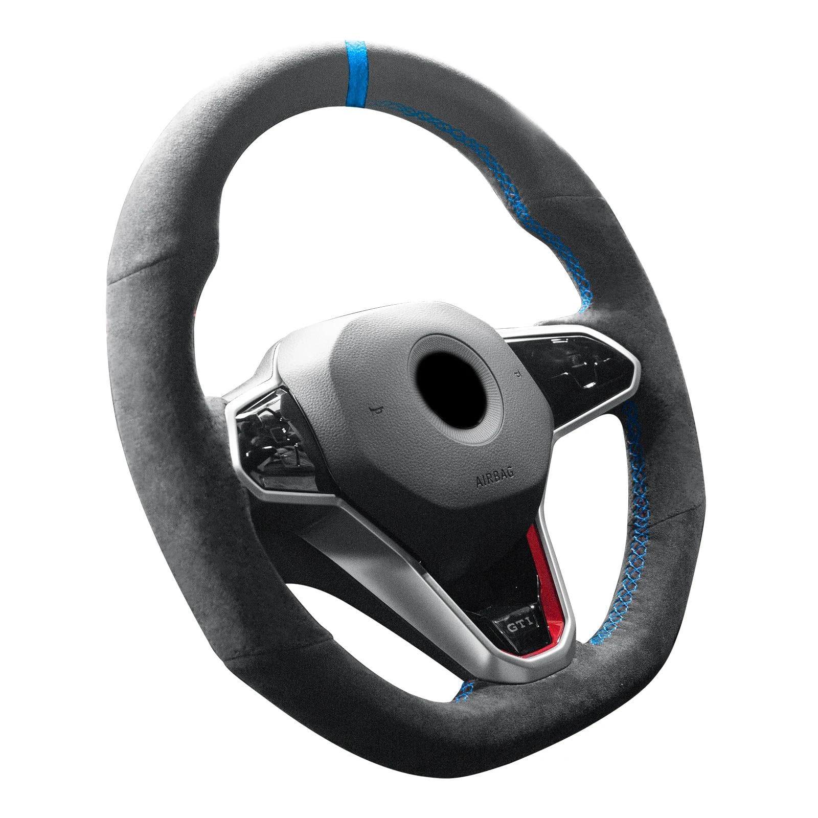 WQKRBMGU Handgenähte Alcantara-Lenkradhülle, kompatibel mit Volkswagen Golf 8 MK8 GTI Golf GTE 2020 2021 WQKRBMGU Handgenähte Alcantara-Lenkradhülle, kompatibel mit Volkswagen Golf 8 MK8 GTI Golf GTE 2020 2021 von WQKRBMGU