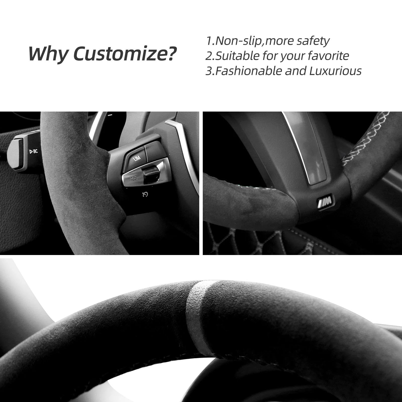 WQKRBMGU Handgenähte Alcantara Lenkradhülle für BMW F30 F31 F34 F10 F11 F07 F12 F13 X3 X4 X5 X6 F16 F20 F21 M135I 140I X1 WQKRBMGU Handgenähte Alcantara Lenkradhülle für BMW F30 F31 F34 F10 F11 F07 F12 F13 X3 X4 X5 X6 F16 F20 F21 M135I 140I X1 von WQKRBMGU
