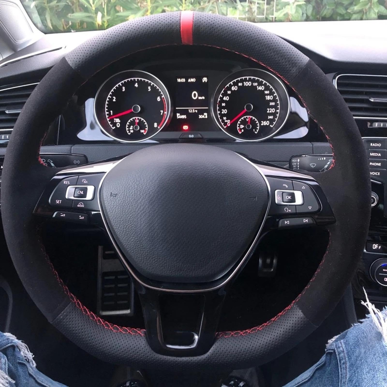 WQKRBMGU Lenkradbezug aus echtem Leder, rutschfest, schwarz, für Volkswagen VW Golf 7 MK7 Nieuwe Polo Jetta Passat B8 WQKRBMGU Lenkradbezug aus echtem Leder, rutschfest, schwarz, für Volkswagen VW Golf 7 MK7 Nieuwe Polo Jetta Passat B8 von WQKRBMGU