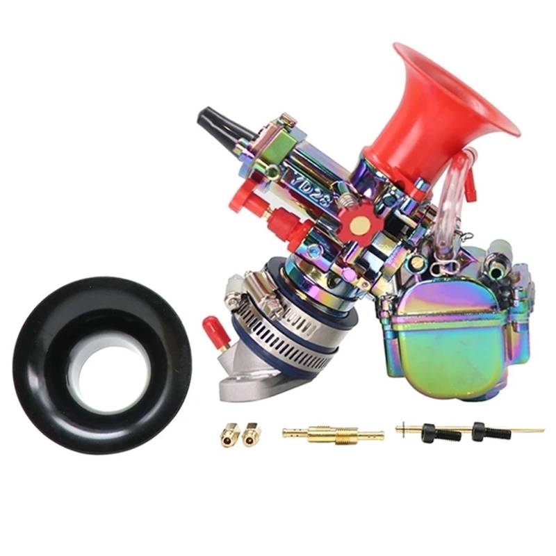 WQSDFGK Motorcycle Carburetor Kompatibel Mit Suzuki Für Skywave250 125cc 150cc 2T 4T 28mm 30mm Motorrad-Vergaser-Roller Mit Power Jet ATV Competitive Racing Parts(28mm Colored) von WQSDFGK
