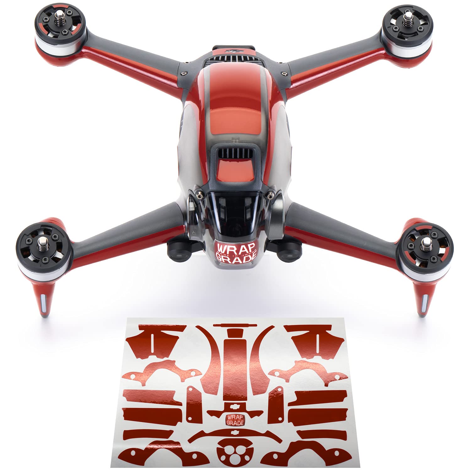 WRAPGRADE Skin Kompatibel mit DJI FPV | Accent Color (SUPER RED) von WRAPGRADE