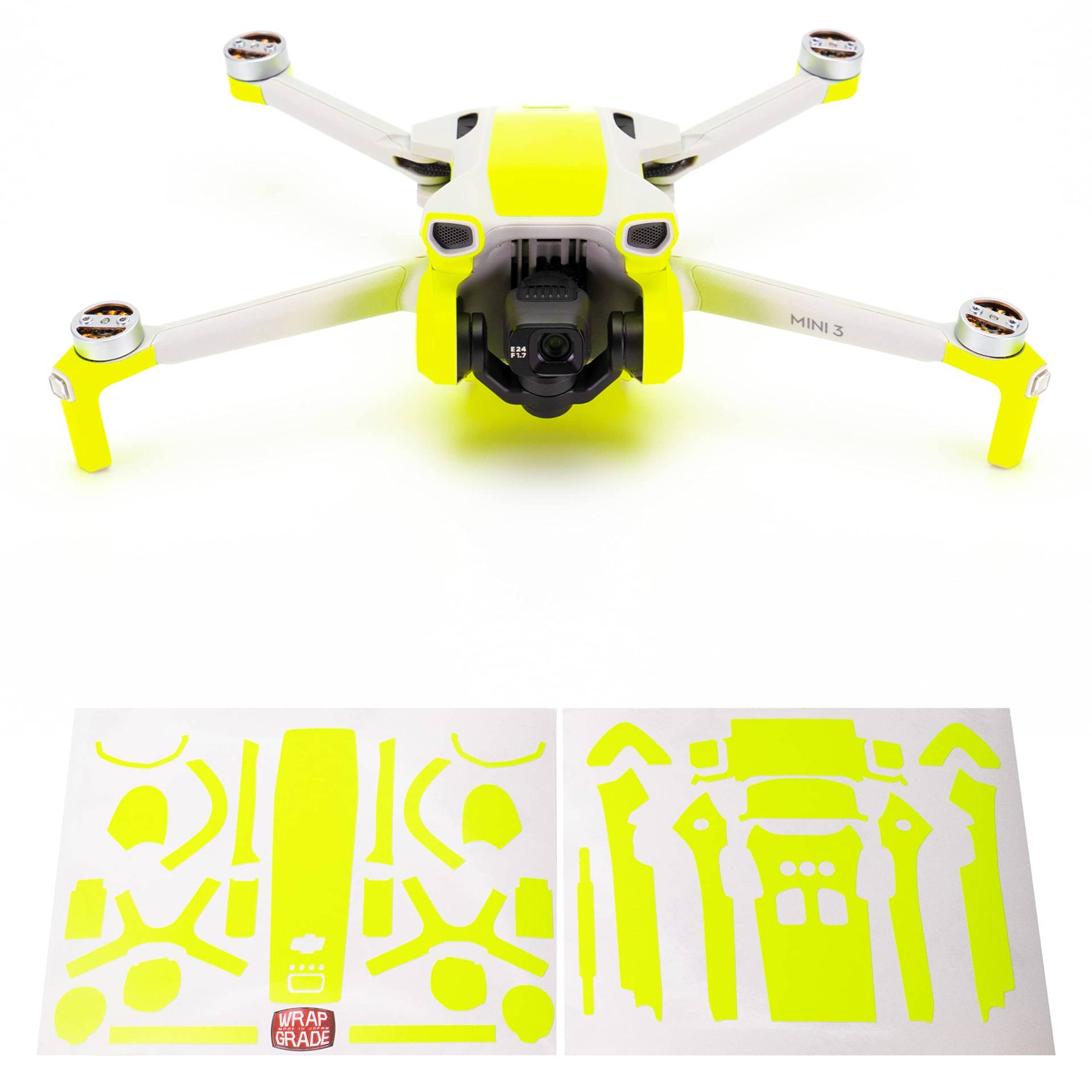 WRAPGRADE Skin Kompatibel mit DJI Mini 3 | Accent Color (NEON YELLOW) von WRAPGRADE
