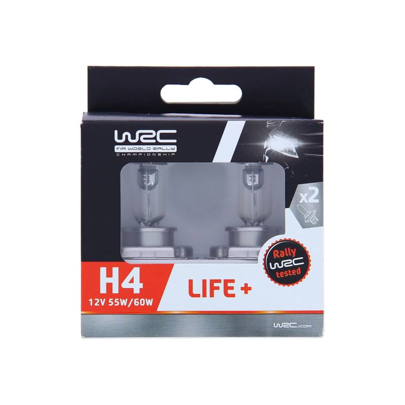 WRC 007555 2 Leuchtmittel Auto H4 55/60 W – Lebensdauer + lange Lebensdauer – Fernlicht, Abblendlicht, Nebelscheinwerfer vorne von WRC